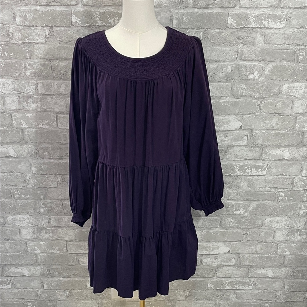 Old Navy Purple Long Sleeve Smocked Dress